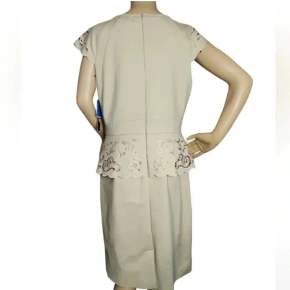 NWT Antonio Melani cutout  Embroidered Peplum Sheath Dress - Size 10 - Picture 5 of 7